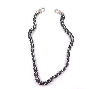 NEW Silver Tone‎ Woven Black Purse Strap 23 Inch Lobster Swivel Clasp